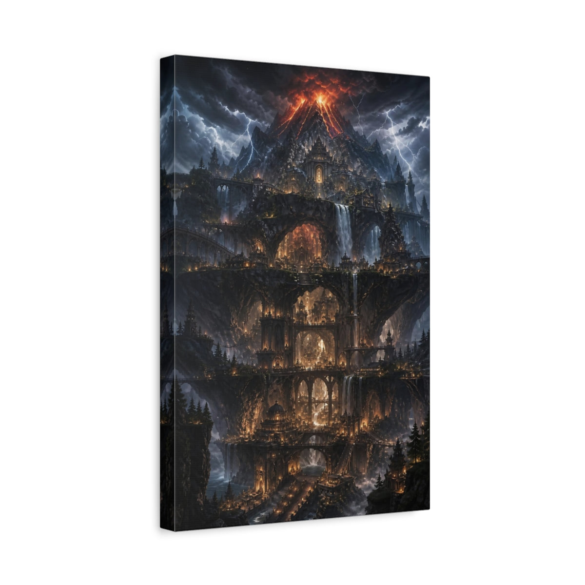 Side Mockup 4. Molten Peak Citadel shown as canvas print