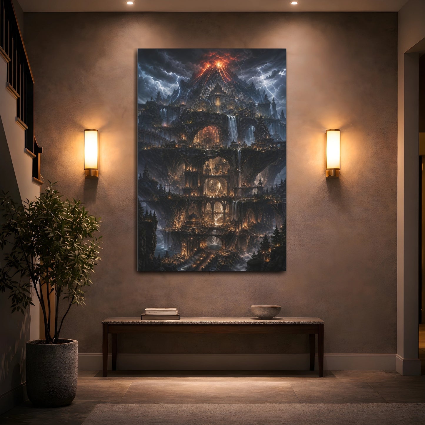 Mockup 2. Molten Peak Citadel shown as canvas print