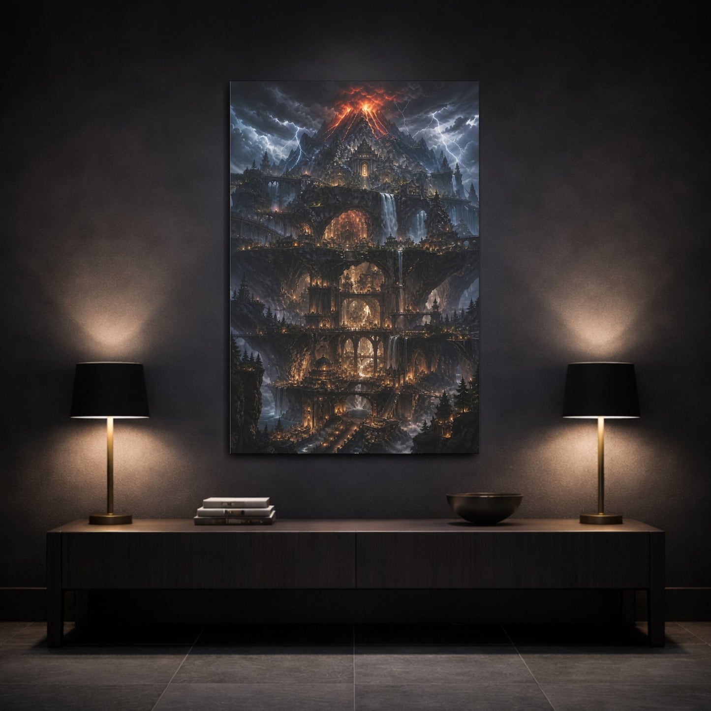 Mockup 3. Molten Peak Citadel shown as canvas print