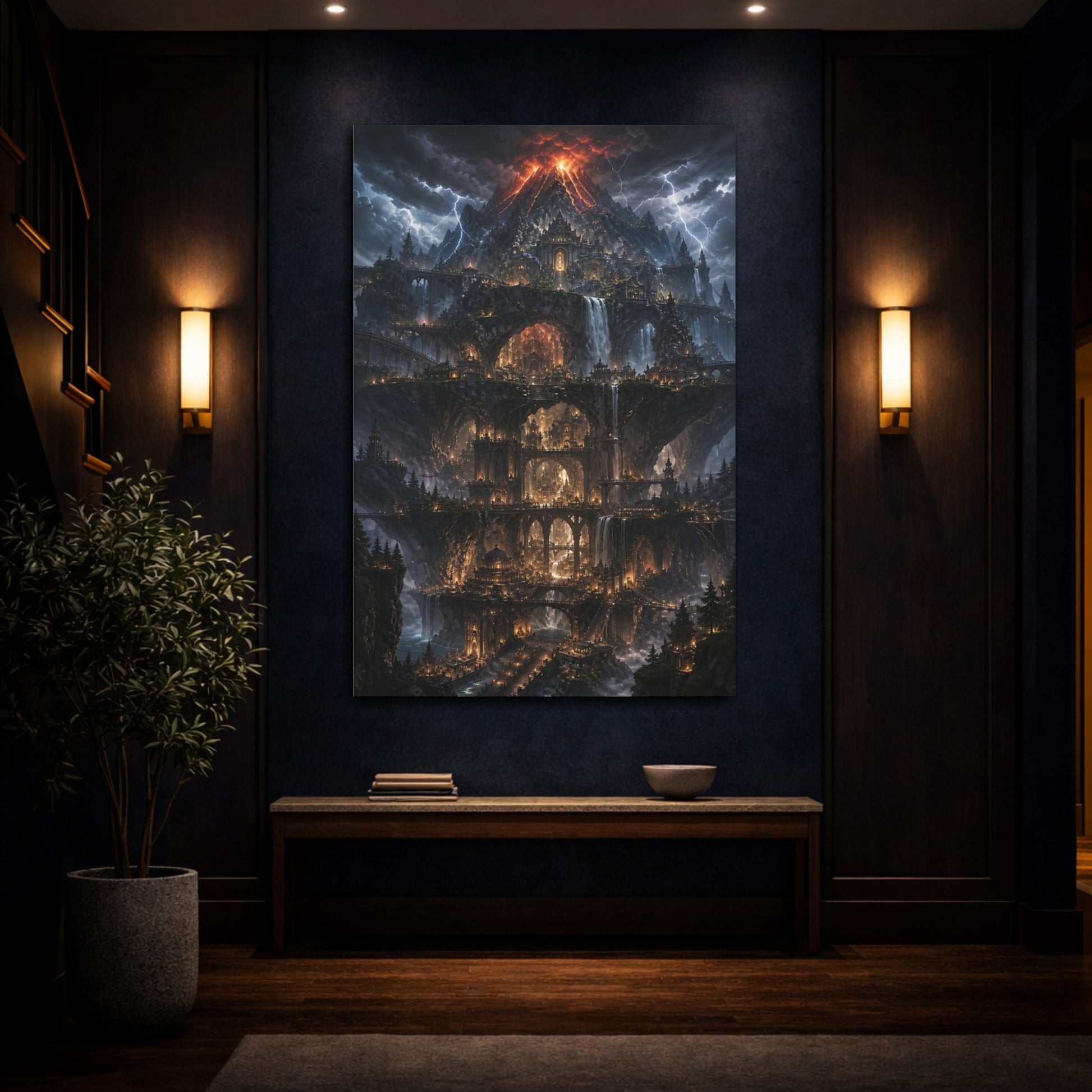 Mockup 4. Molten Peak Citadel shown as canvas print