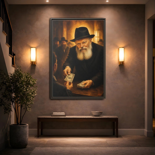 Moment of Blessing with the Rebbe Canvas - YesArtYes