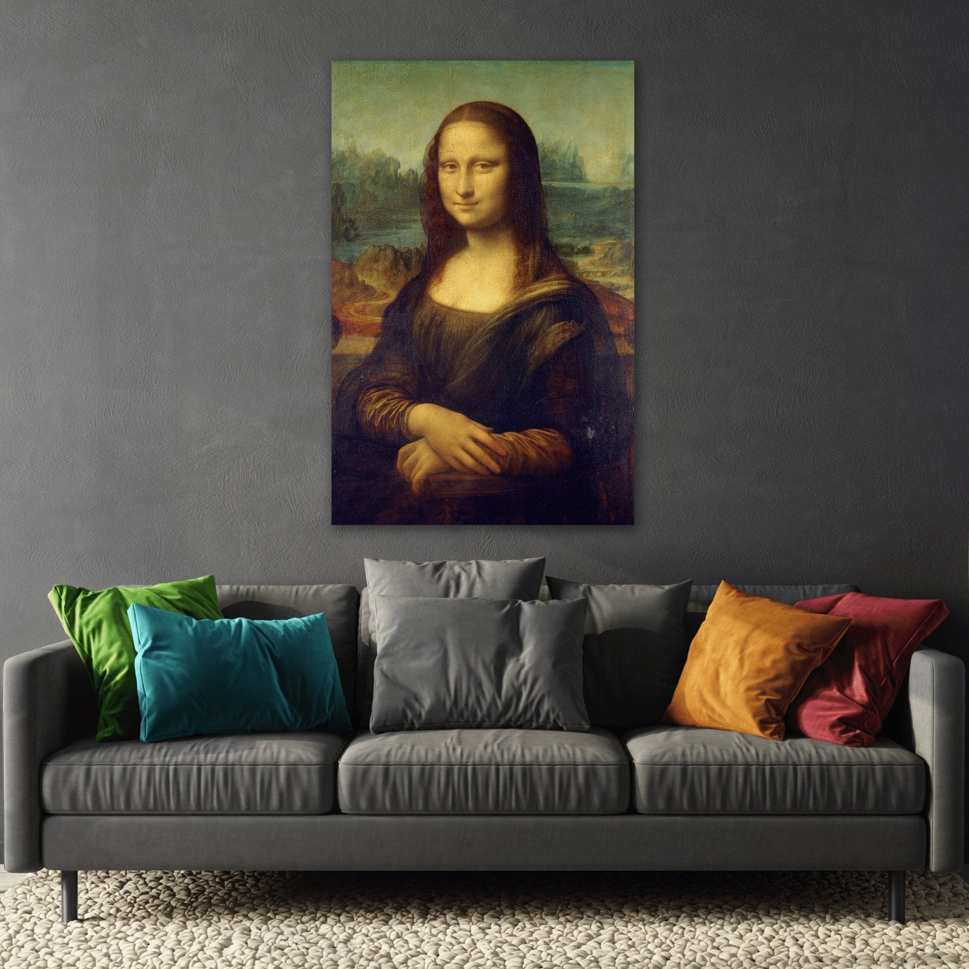 Mona Lisa Canvas Wall Art Print Reproduction - Famous Leonardo da Vinci Masterpiece