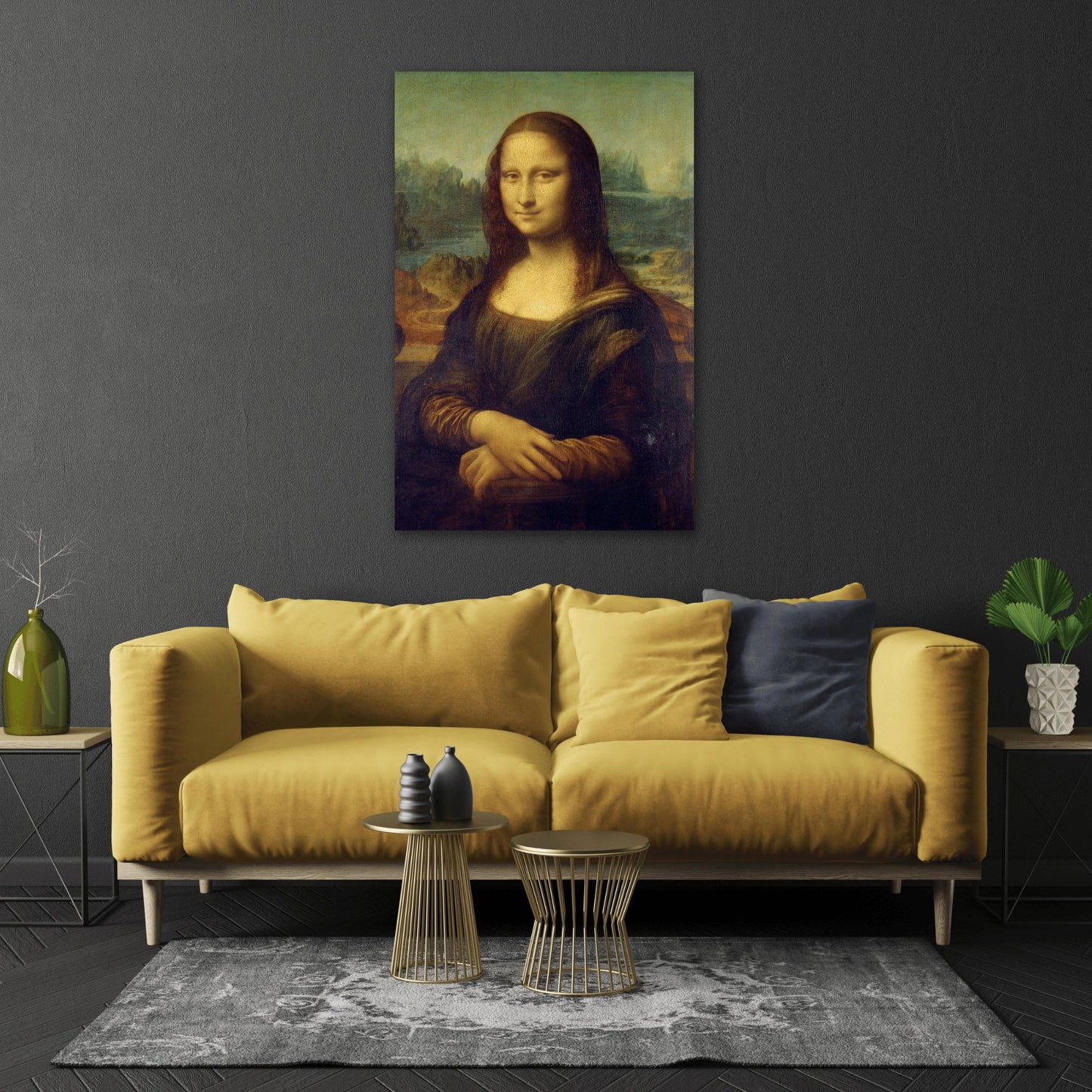 Mona Lisa Canvas Wall Art Print Reproduction - Famous Leonardo da Vinci Masterpiece