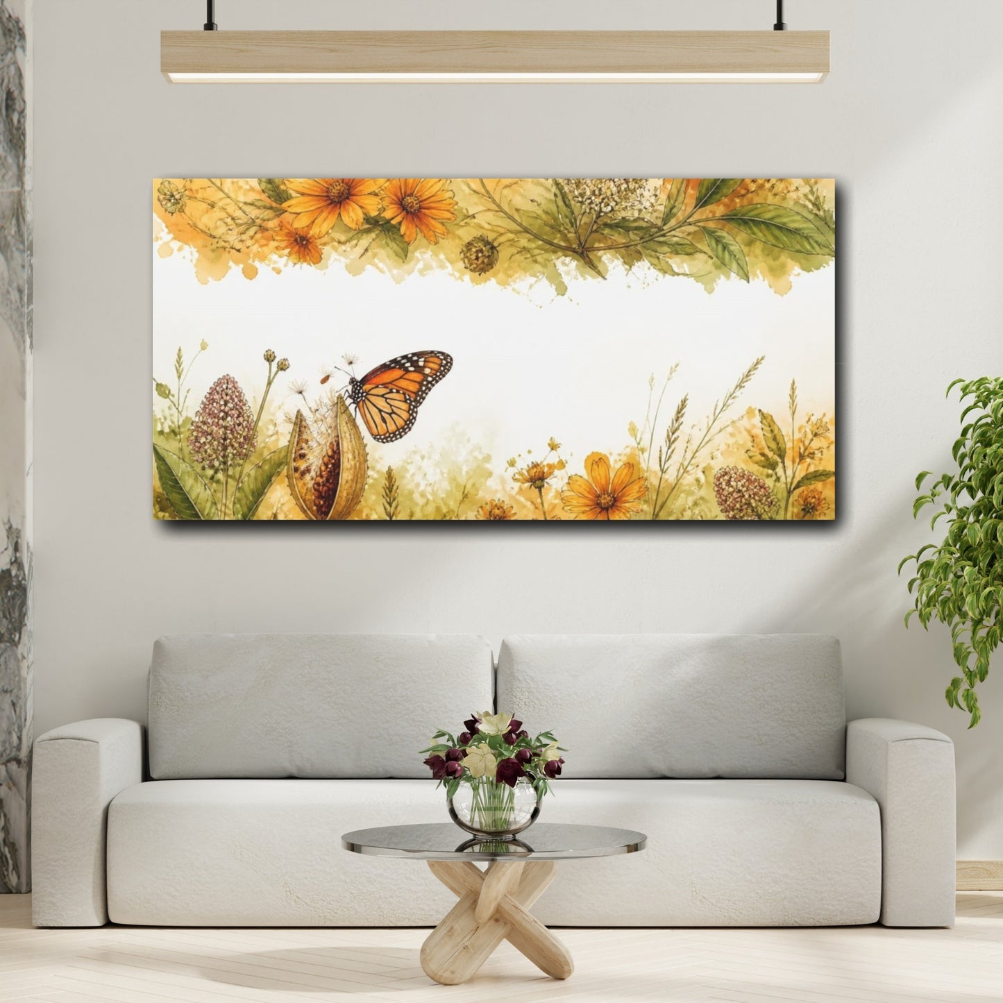 Mockup 2. Monarch Butterfly Nature Study shown as canvas print