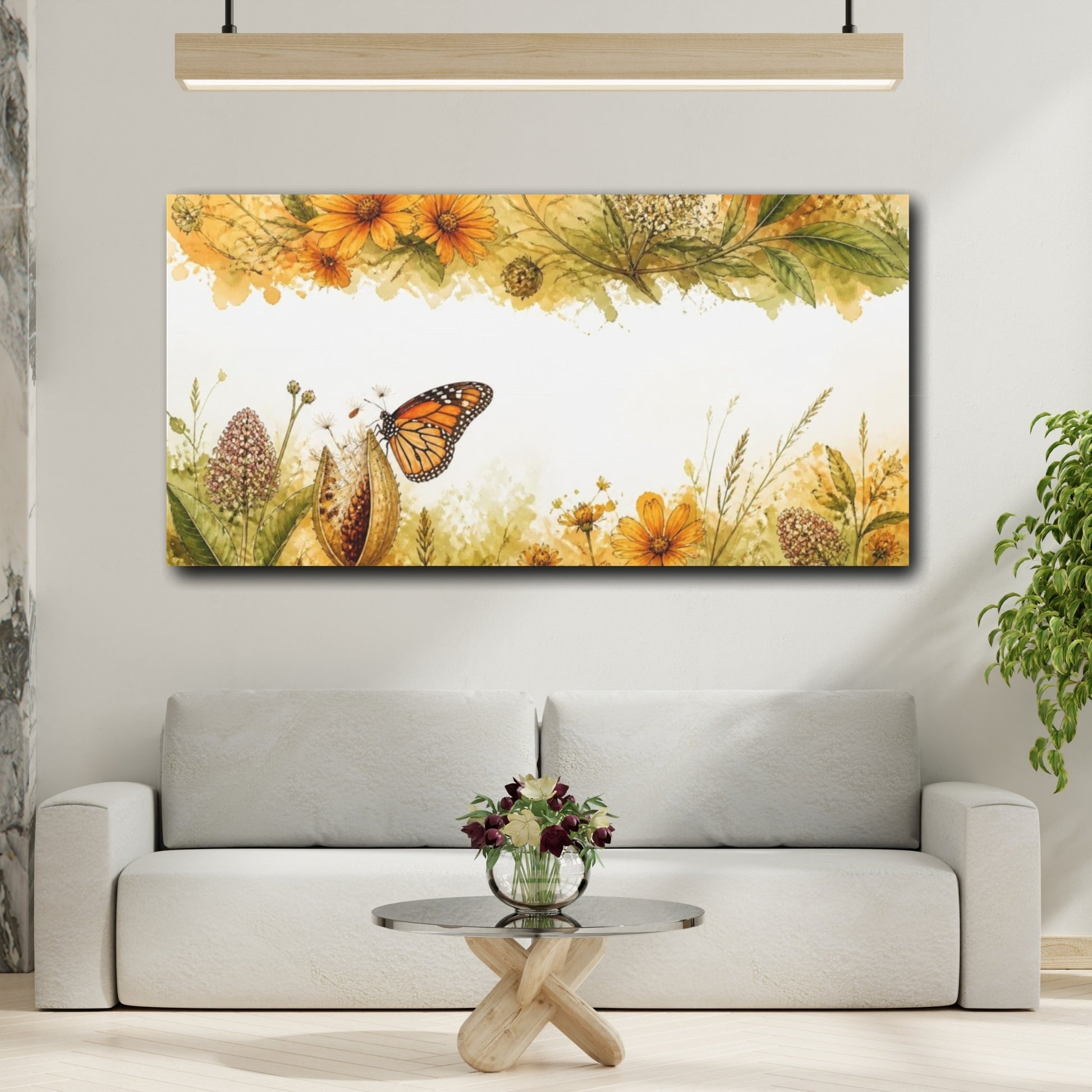 Mockup 2. Monarch Butterfly Nature Study shown as canvas print