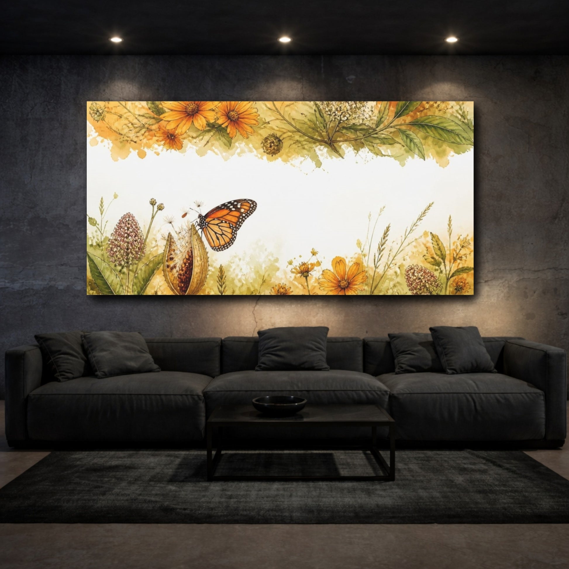 Mockup 3. Monarch Butterfly Nature Study shown as canvas print