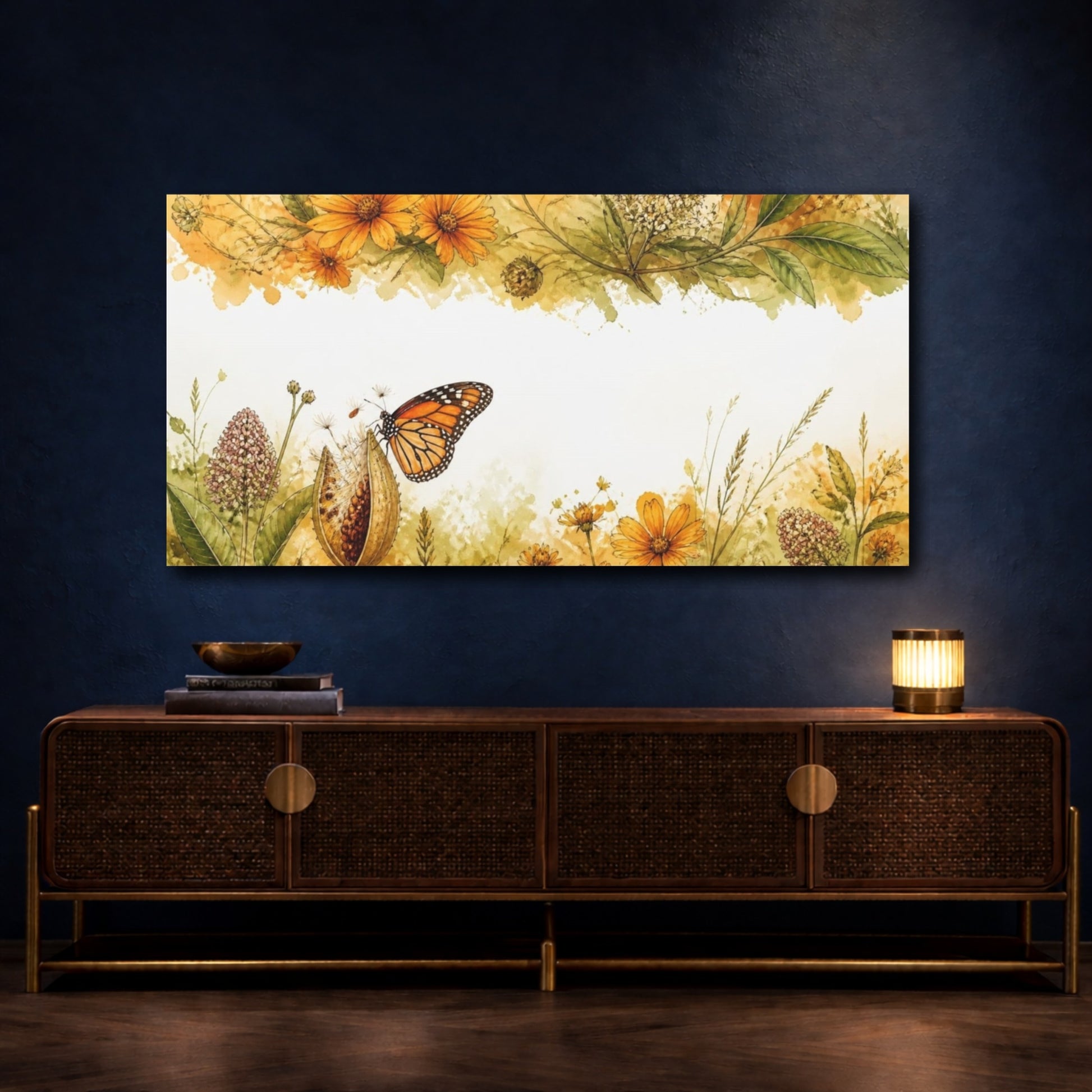 Mockup 4. Monarch Butterfly Nature Study shown as canvas print