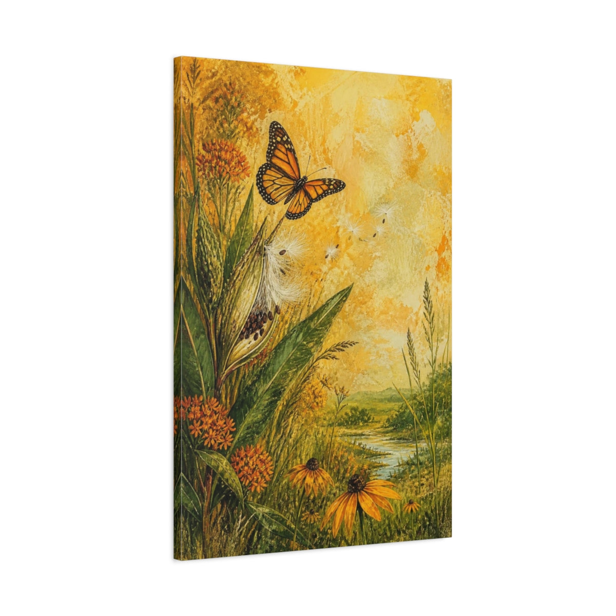 Main Mockup. Monarch Nature Meadow shown as canvas print