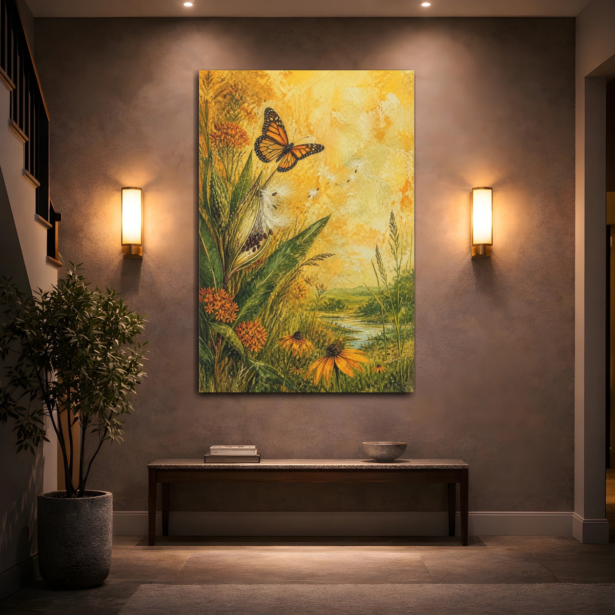 Mockup 2. Monarch Nature Meadow shown as canvas print