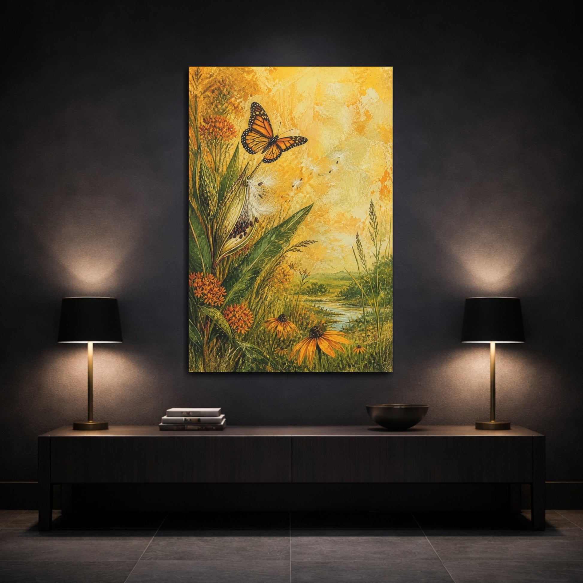 Mockup 3. Monarch Nature Meadow shown as canvas print