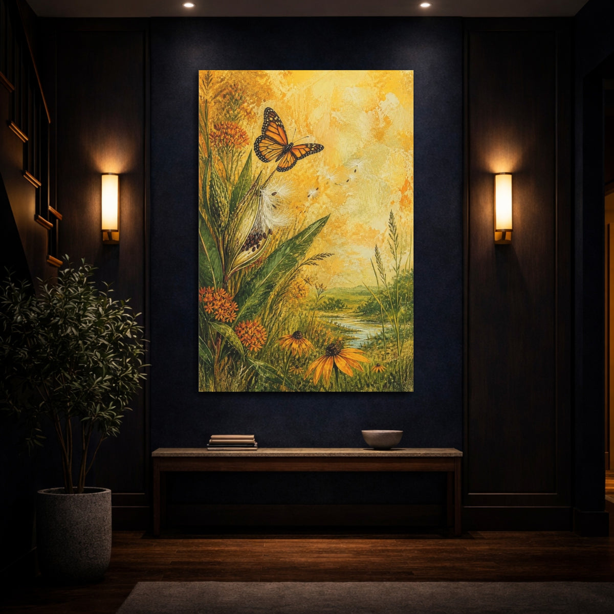 Mockup 4. Monarch Nature Meadow shown as canvas print