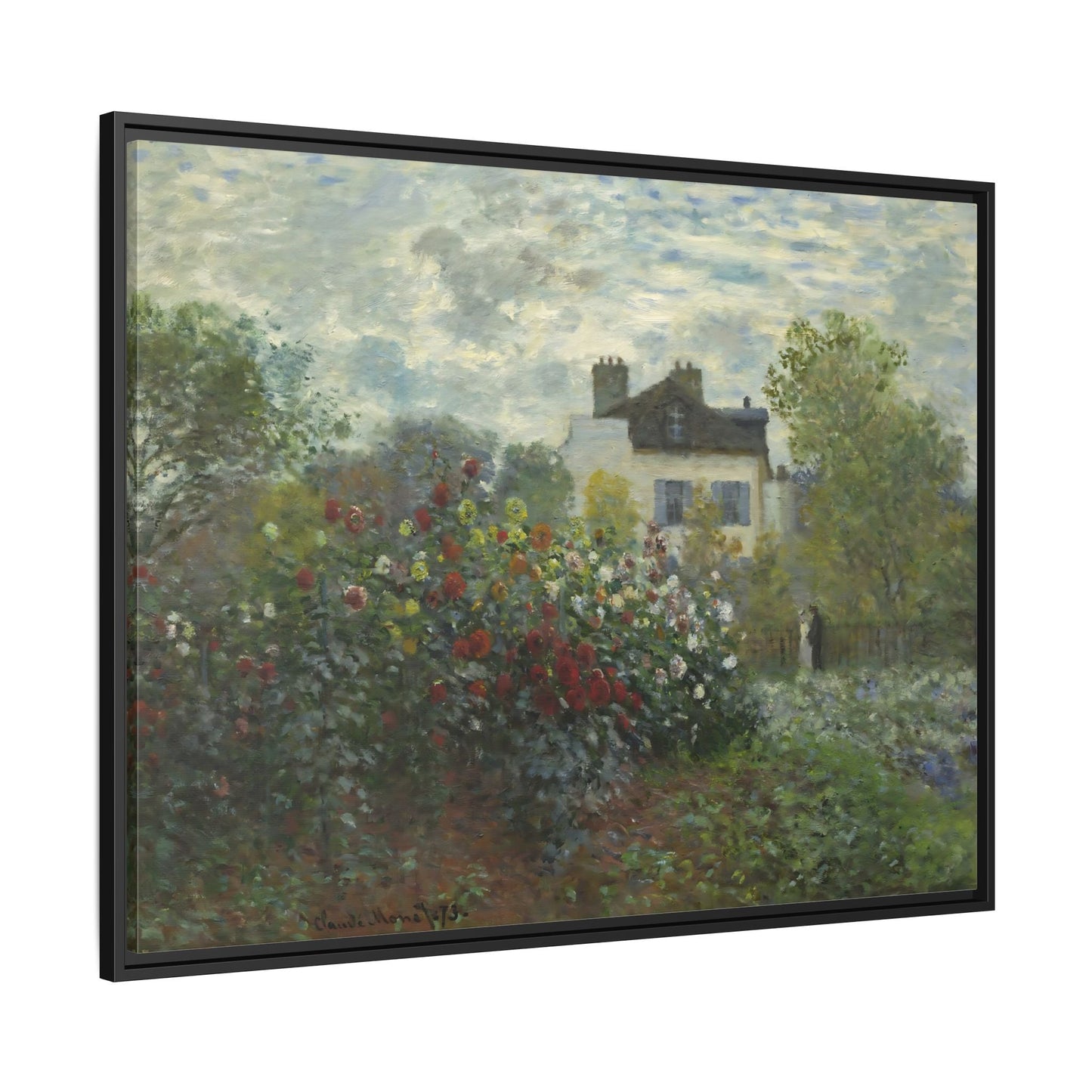 Monet Garden at Argenteuil Canvas Print - Framed Floral Wall Art