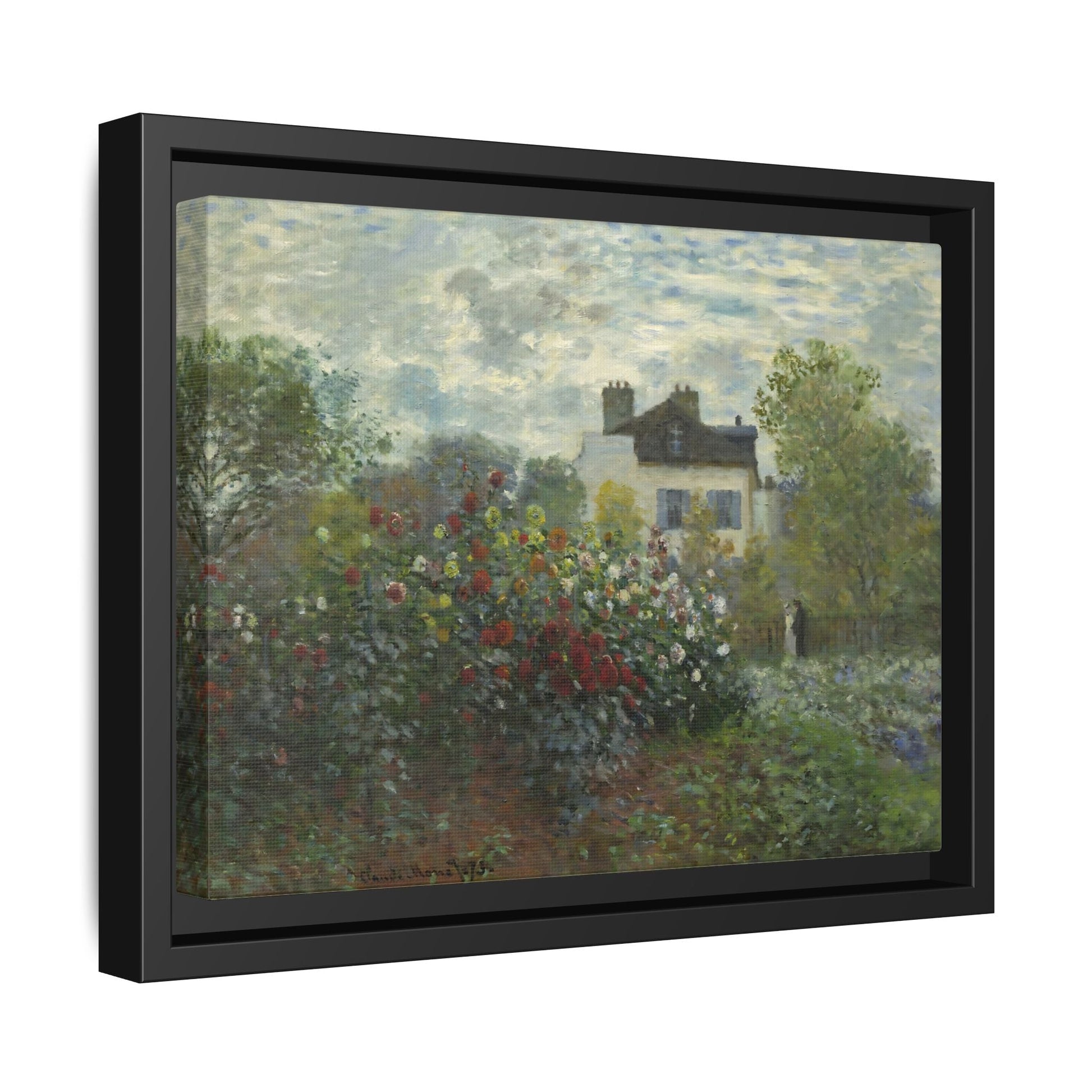 Monet Garden at Argenteuil Canvas Print - Framed Floral Wall Art