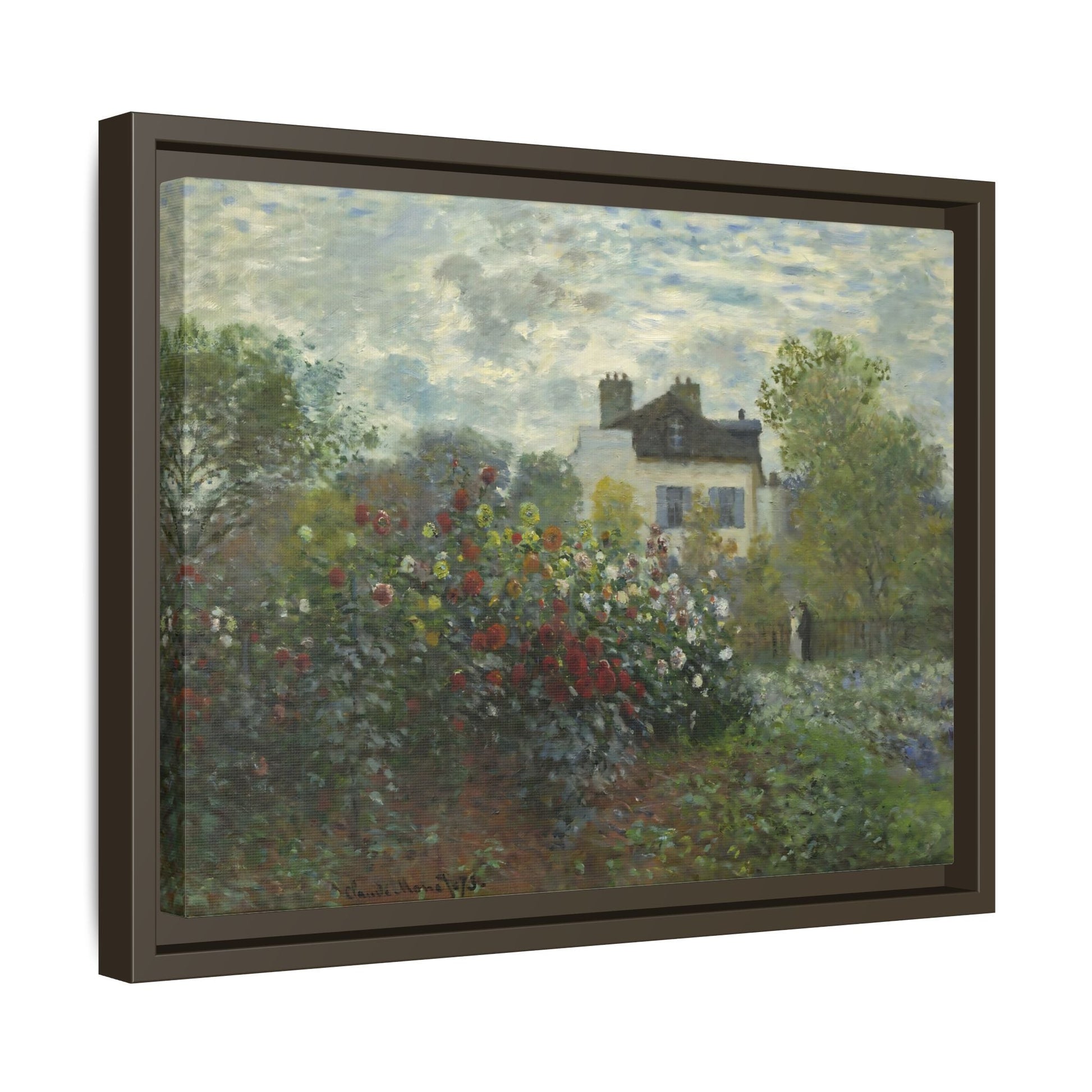 Monet Garden at Argenteuil Canvas Print - Framed Floral Wall Art