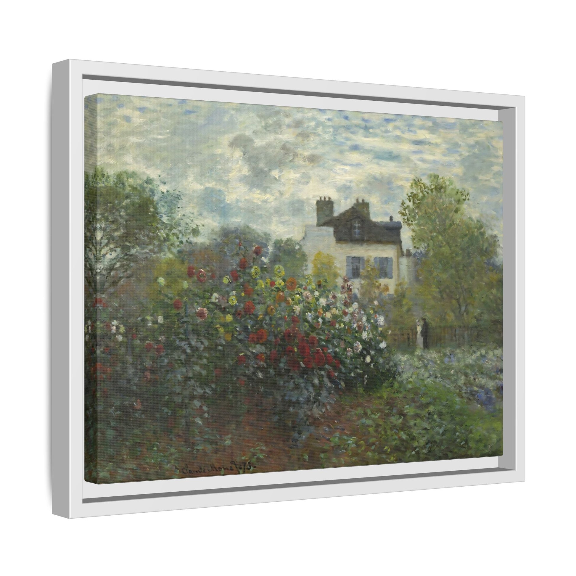 Monet Garden at Argenteuil Canvas Print - Framed Floral Wall Art