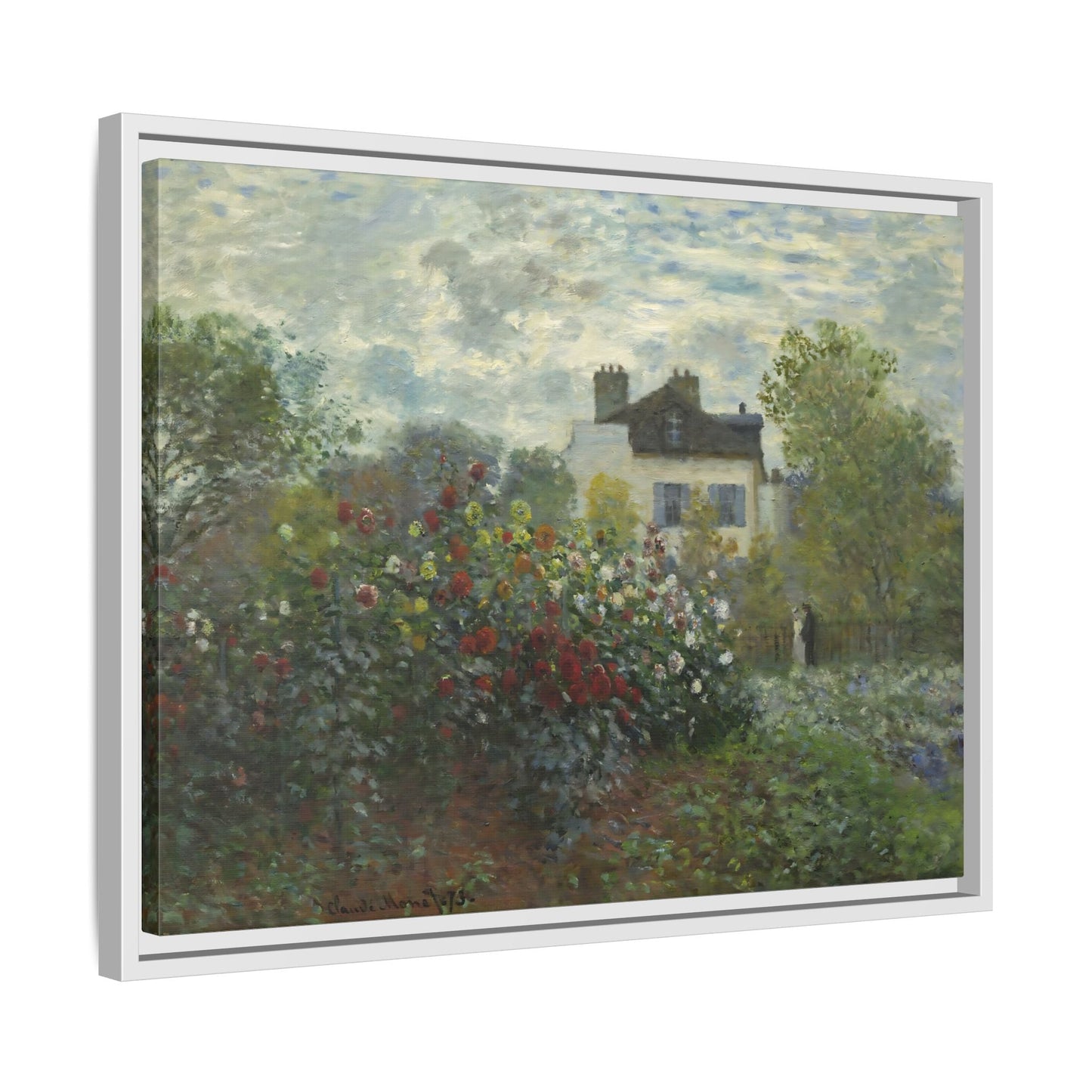 Monet Garden at Argenteuil Canvas Print - Framed Floral Wall Art