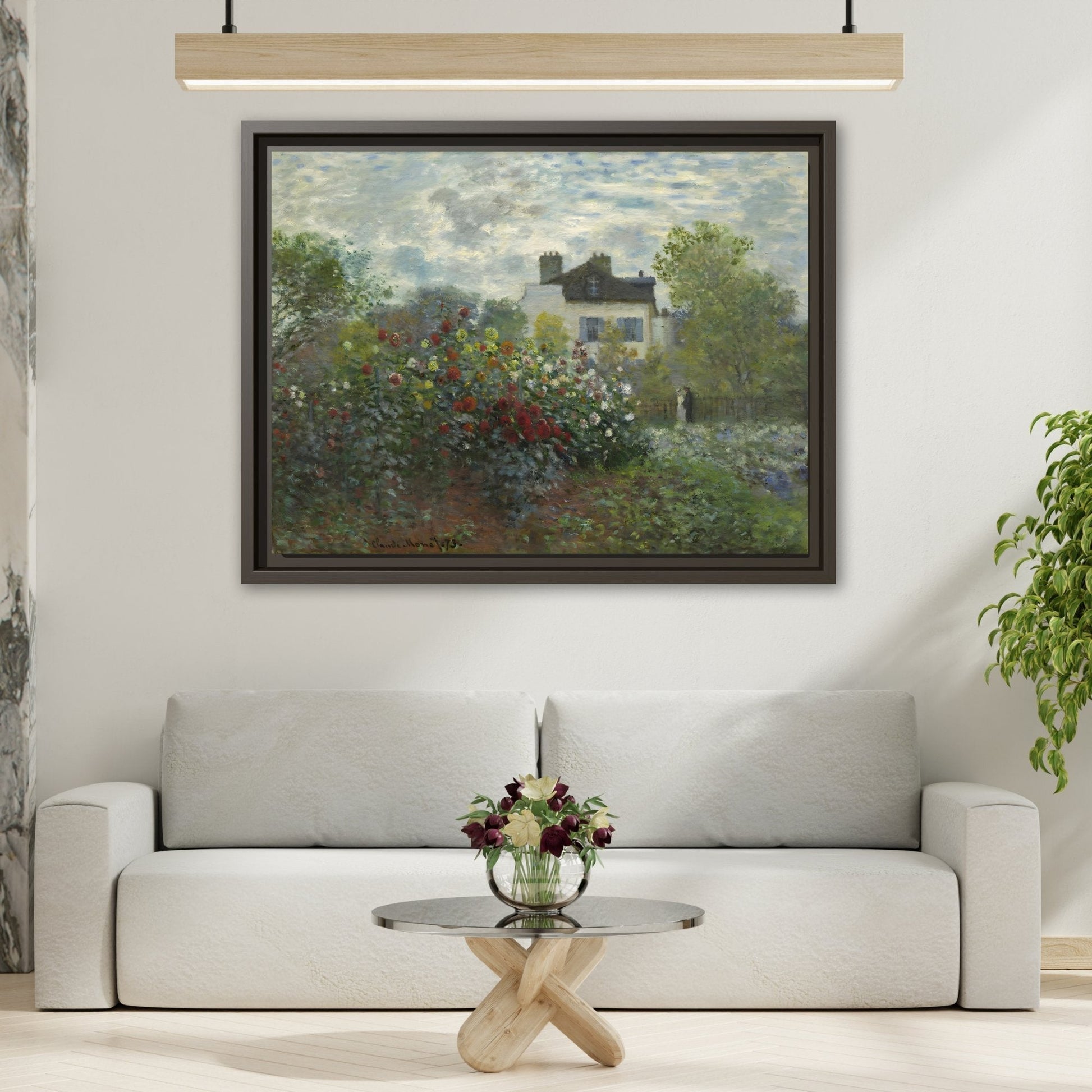 Monet Garden at Argenteuil Canvas Print - Framed Floral Wall Art