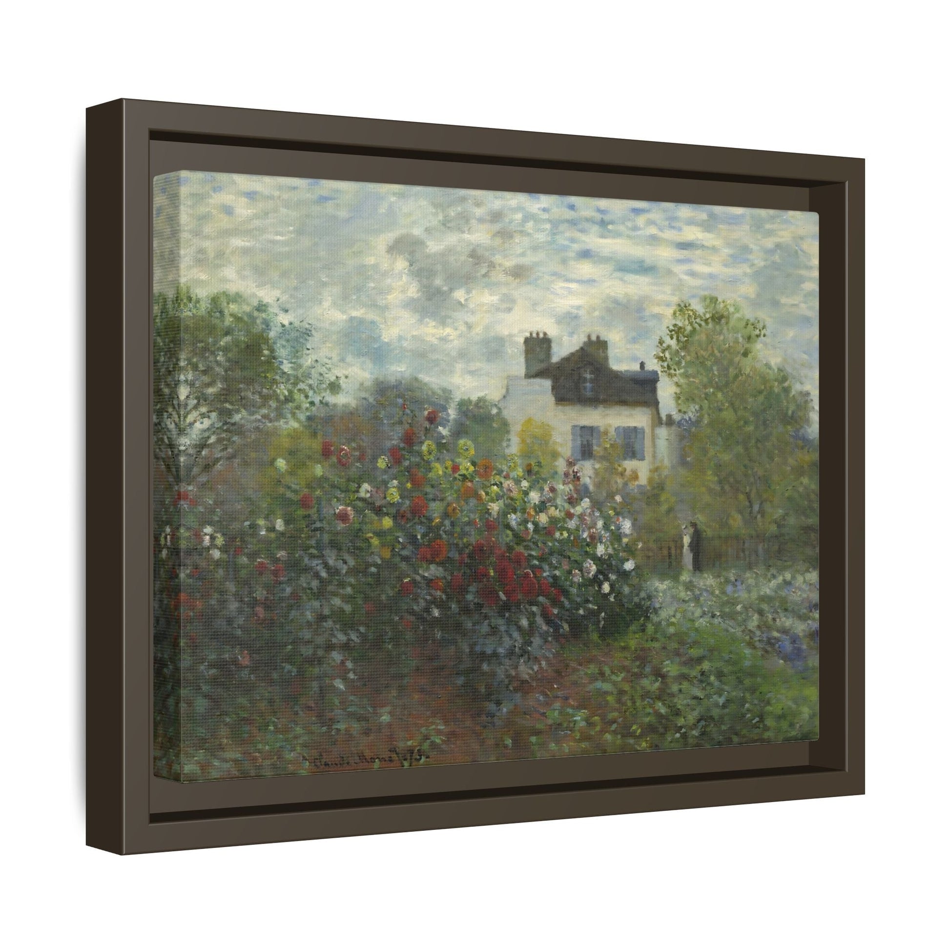 Monet Garden at Argenteuil Canvas Print - Framed Floral Wall Art