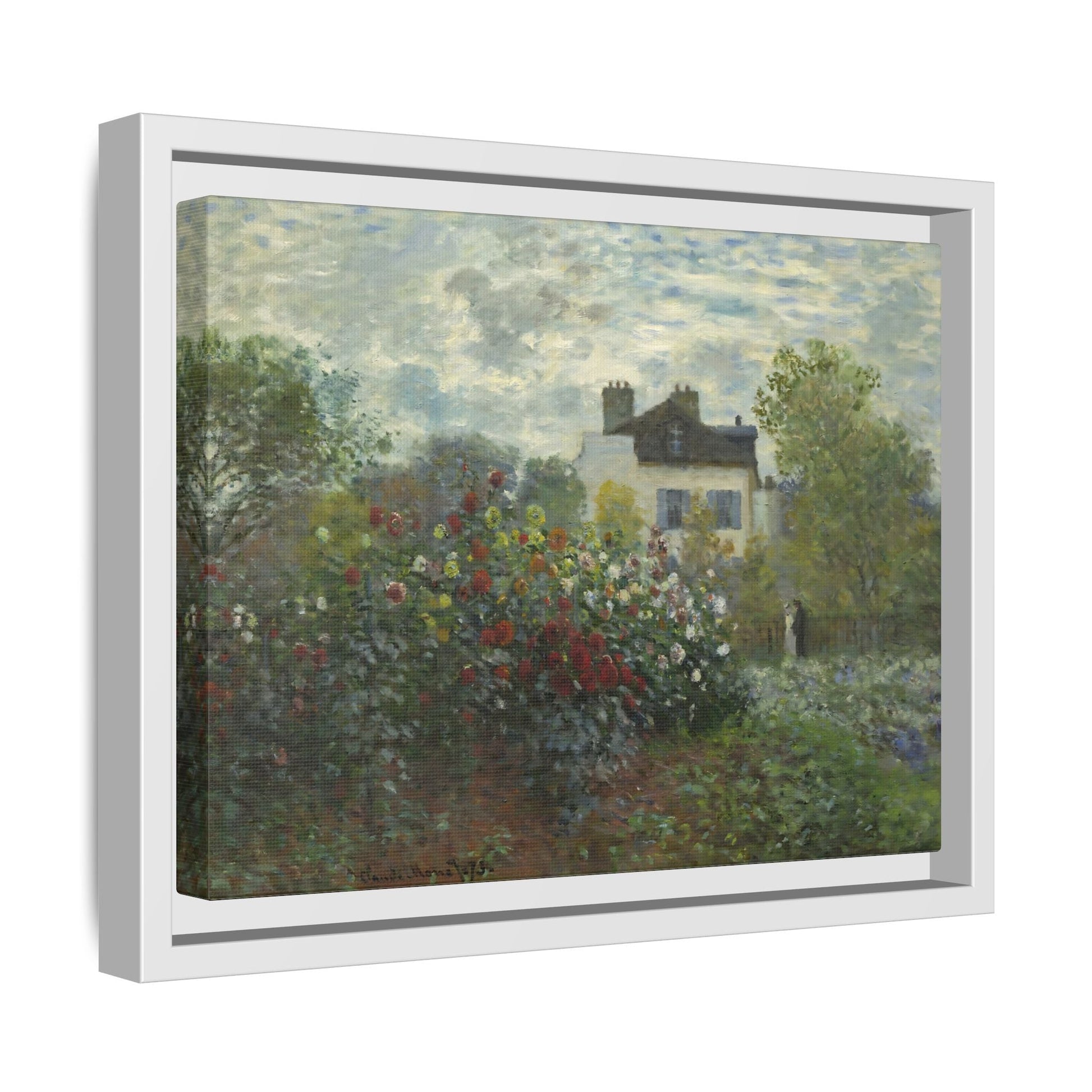 Monet Garden at Argenteuil Canvas Print - Framed Floral Wall Art