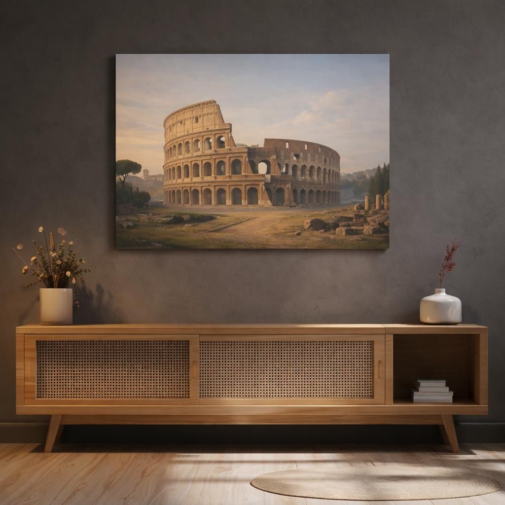 Mono Luxury Colosseum Vintage - Canvas Wall Art Print - YesArtYes