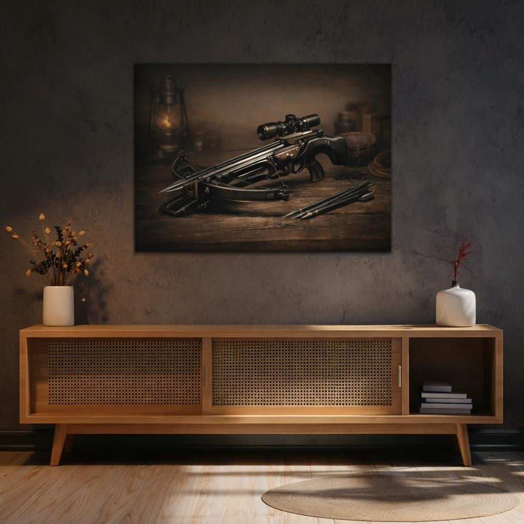 Mono Luxury Crossbow Vintage - Canvas Wall Art Print - YesArtYes