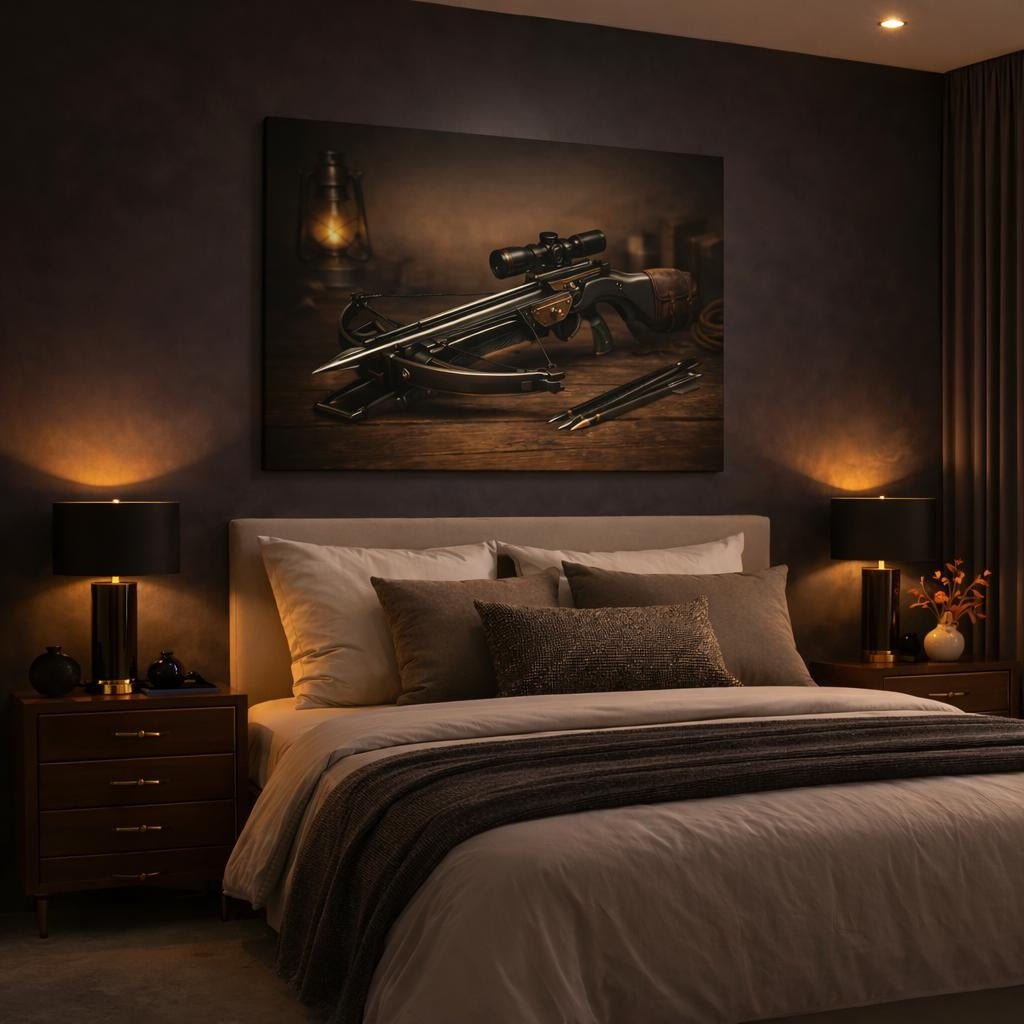 Mono Luxury Crossbow Vintage - Canvas Wall Art Print - YesArtYes