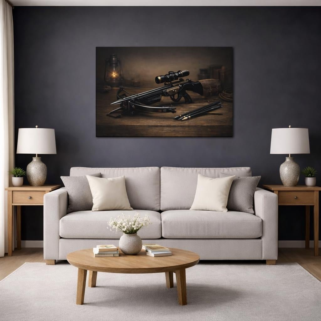 Mono Luxury Crossbow Vintage - Canvas Wall Art Print - YesArtYes