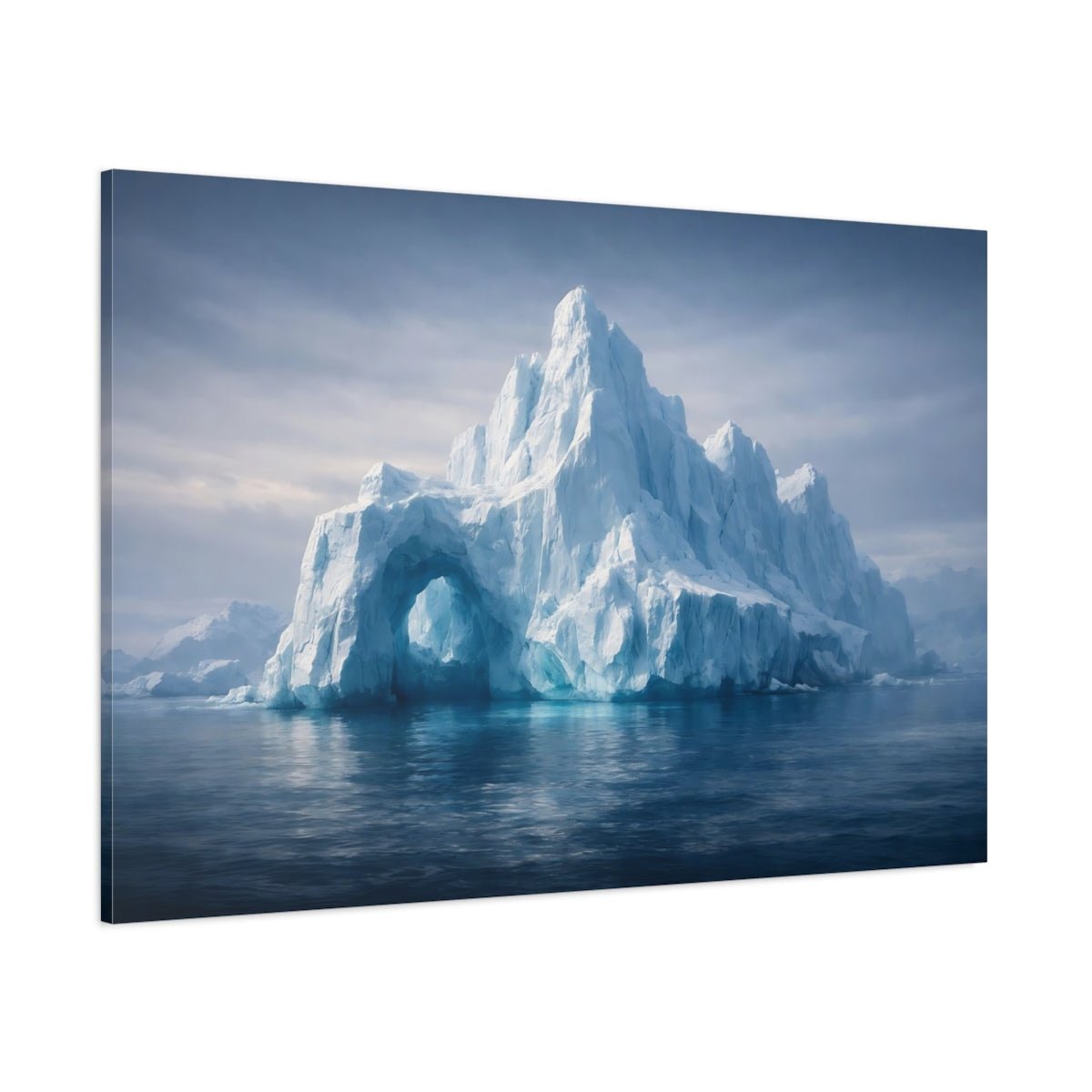 Mono Luxury Iceberg Ocean Nature - Canvas Wall Art Print - YesArtYes