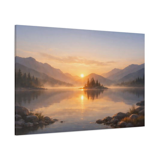 Mono Luxury Landscape Sunrise shown as stretched canvas wall art
