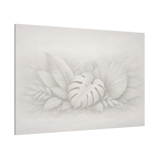 Mono Luxury Leaves Neutral shown as stretched canvas wall art