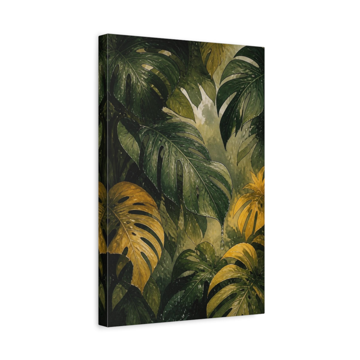 Side Mockup 4. Monstera Nature Study shown as canvas print