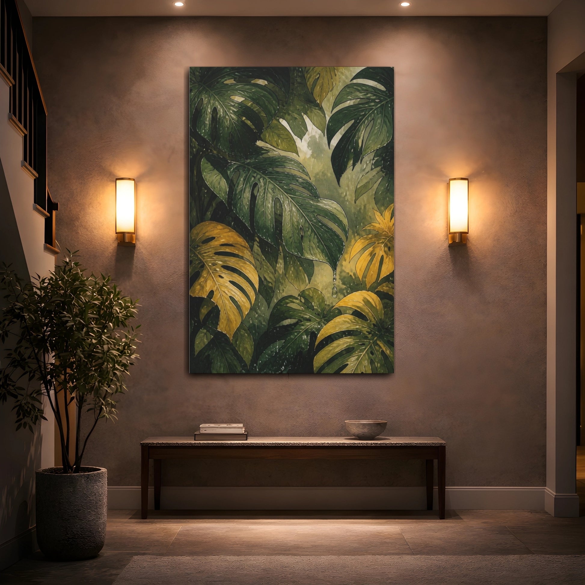 Mockup 2. Monstera Nature Study shown as canvas print