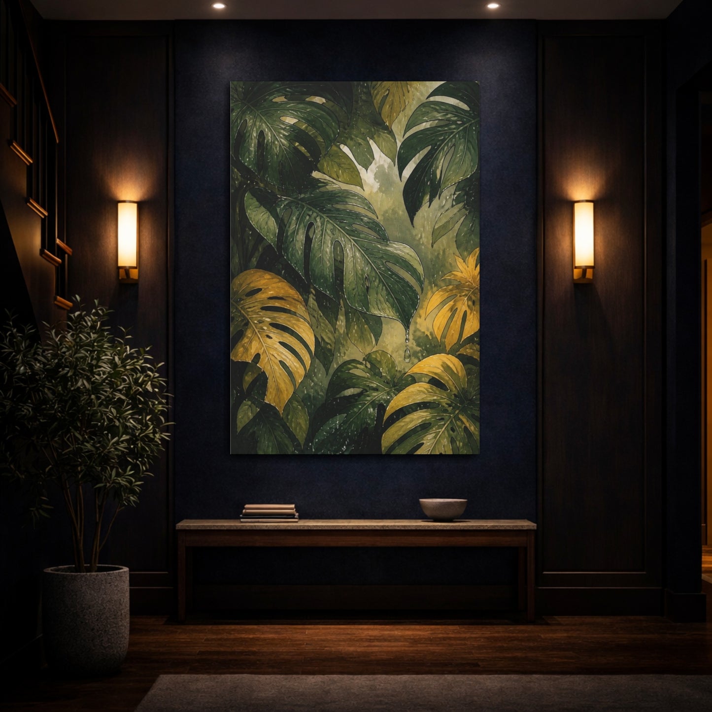 Mockup 4. Monstera Nature Study shown as canvas print