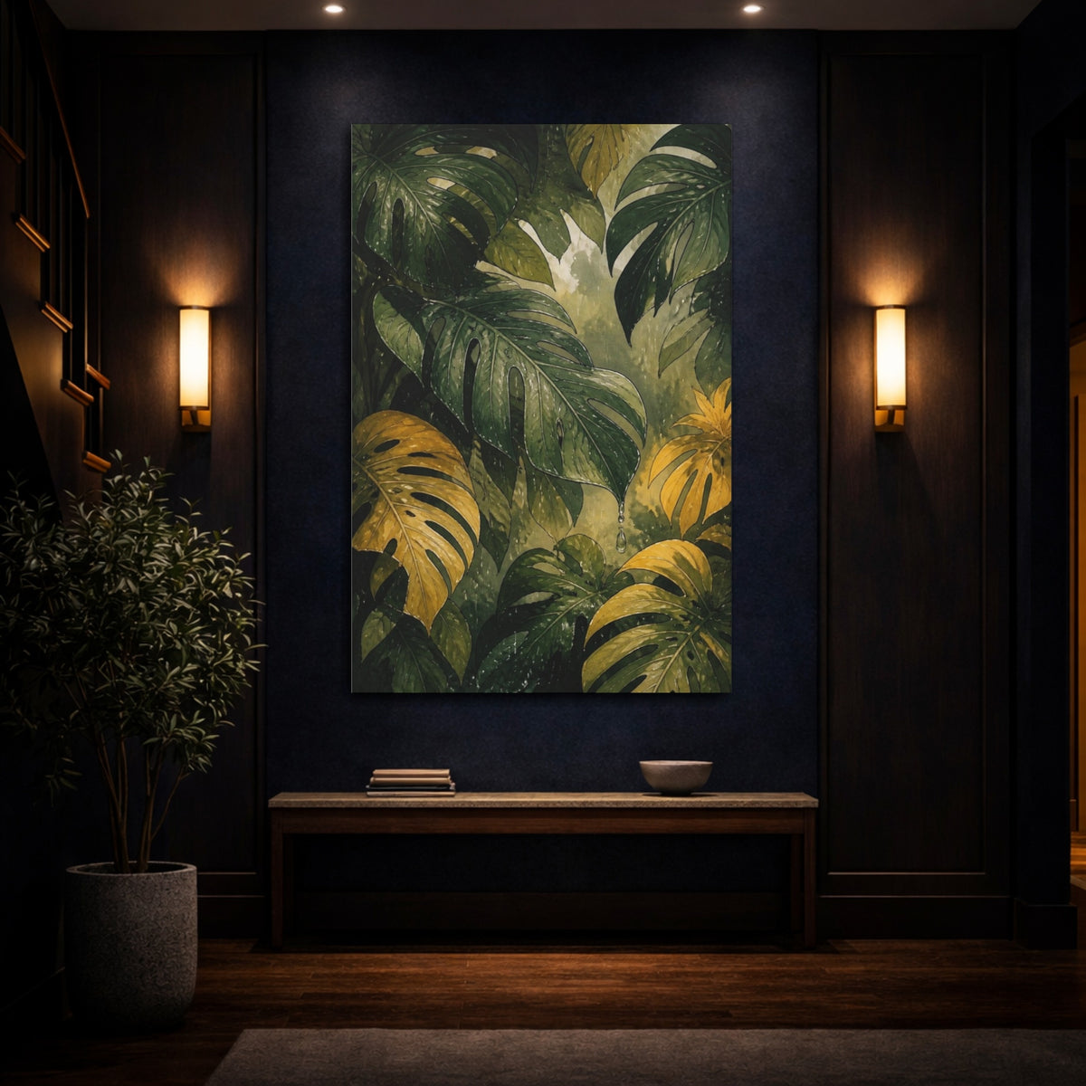 Mockup 4. Monstera Nature Study shown as canvas print