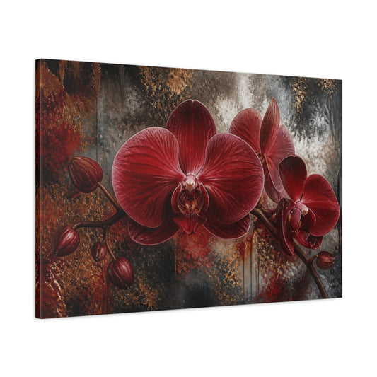 Main Mockup. Monumental Red Orchid shown as canvas print