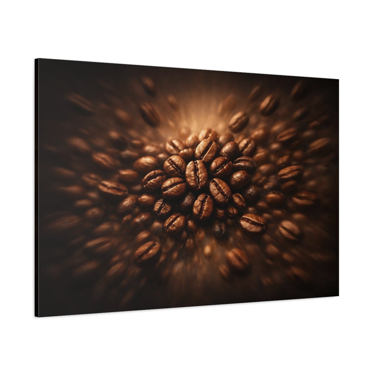 Moody Coffee Beans shown as stretched canvas wall art