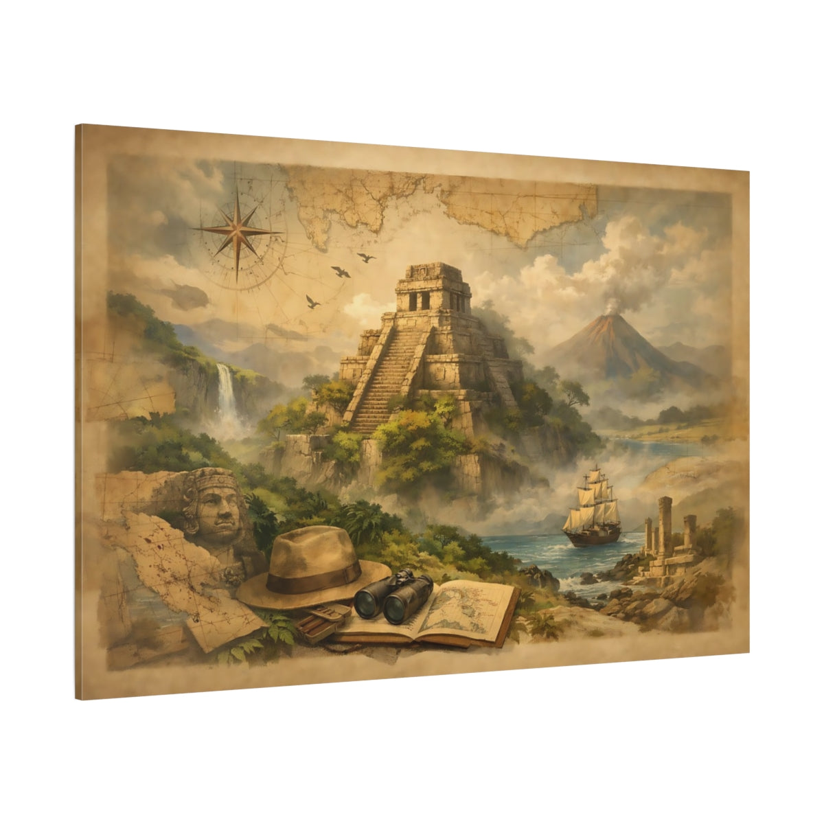 Moody Maps shown as stretched canvas wall art