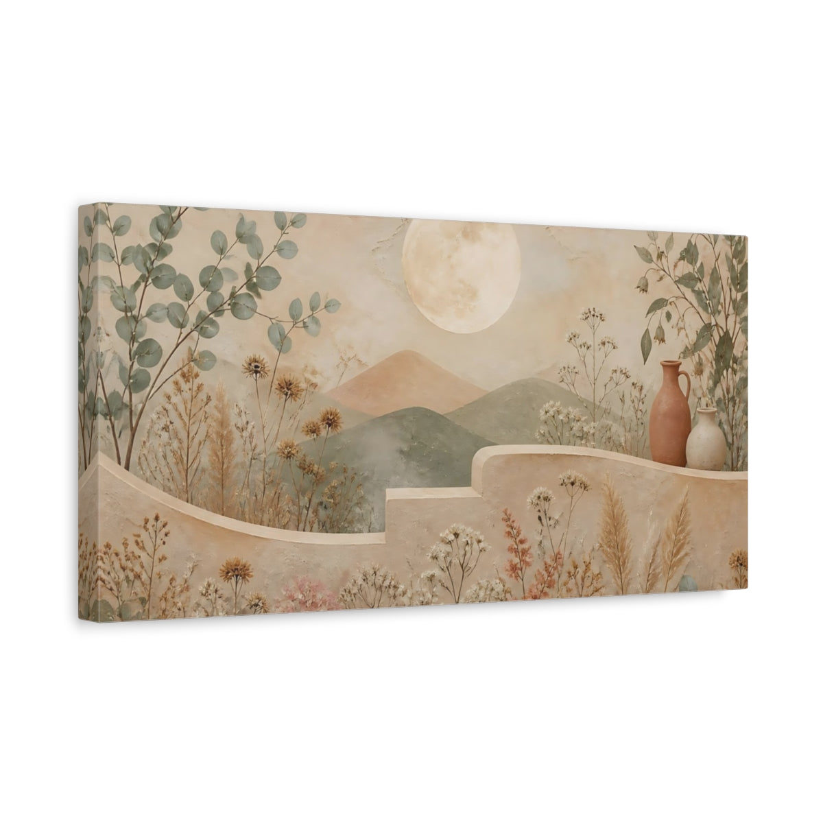 Side Mockup 3. Moon Over Sage Hills shown as canvas print