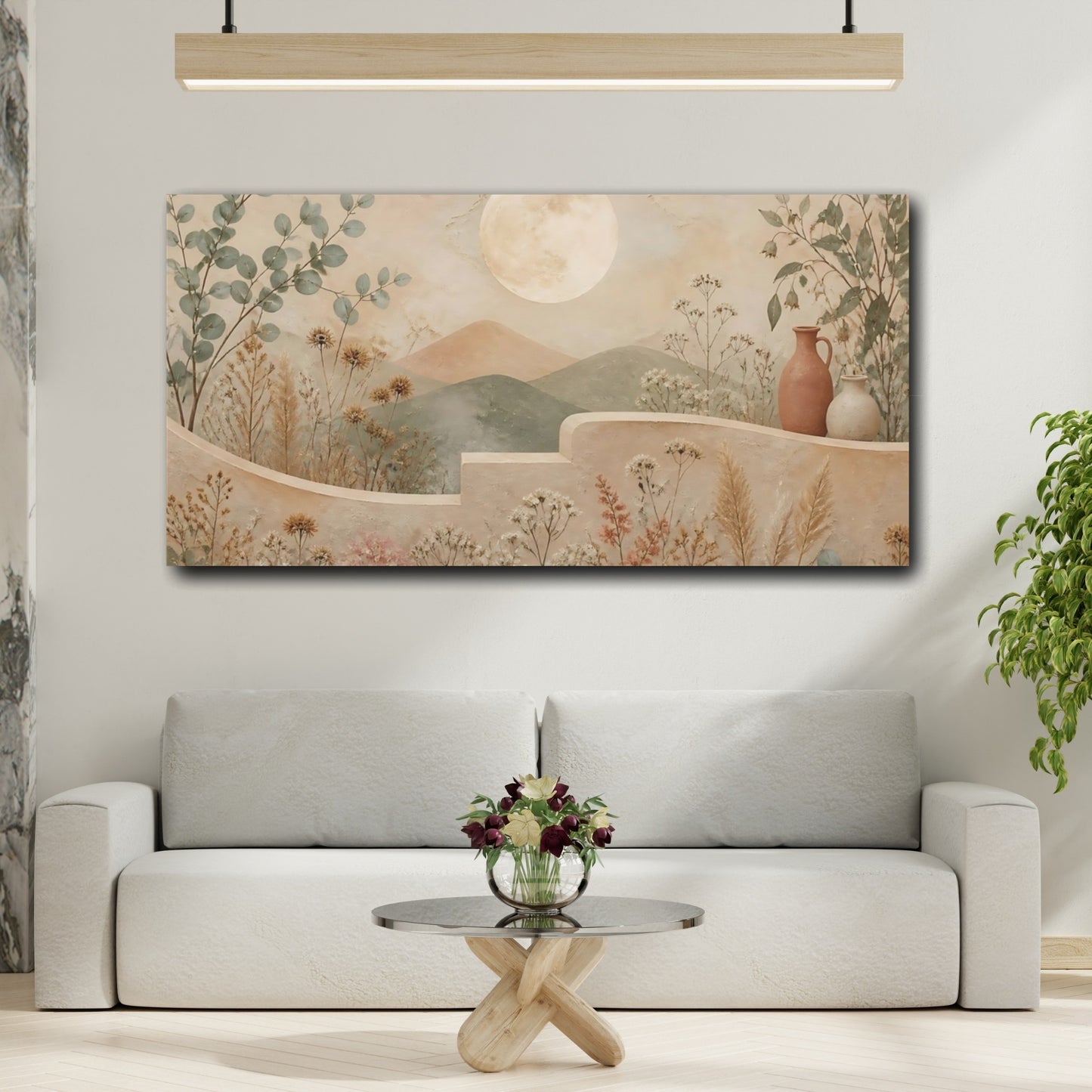 Mockup 2. Moon Over Sage Hills shown as canvas print