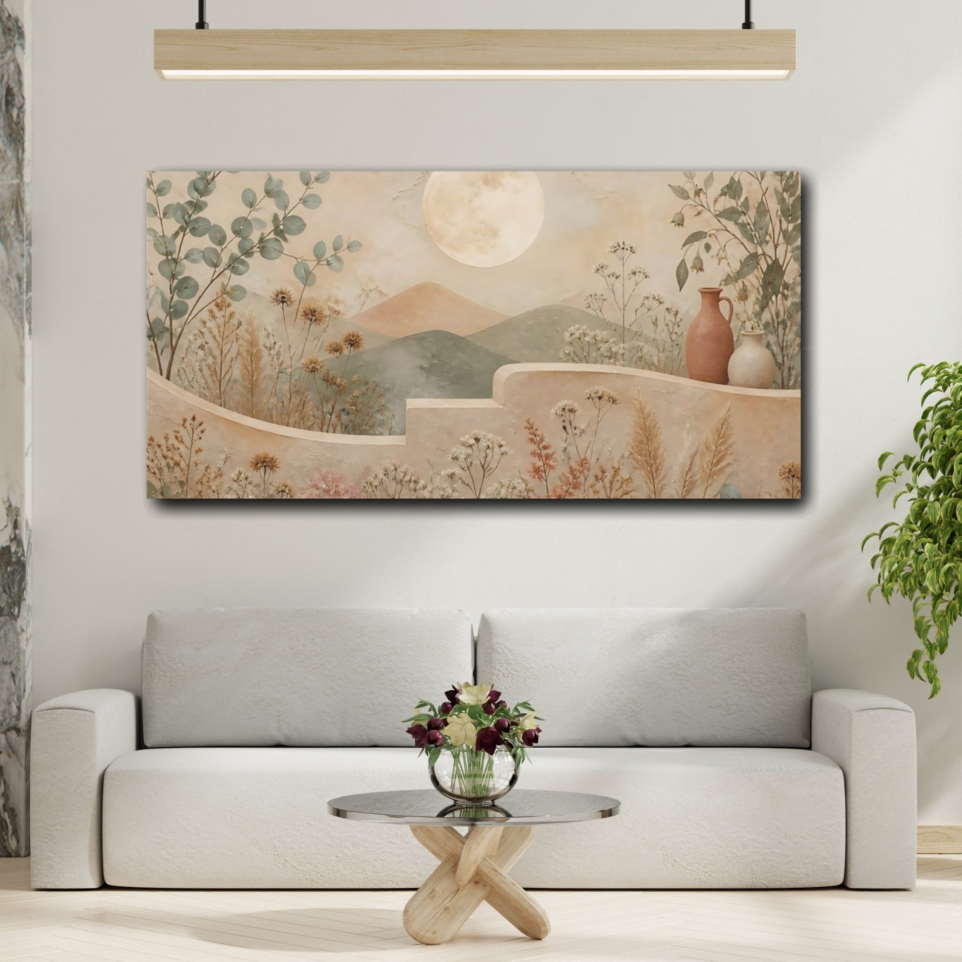 Mockup 2. Moon Over Sage Hills shown as canvas print