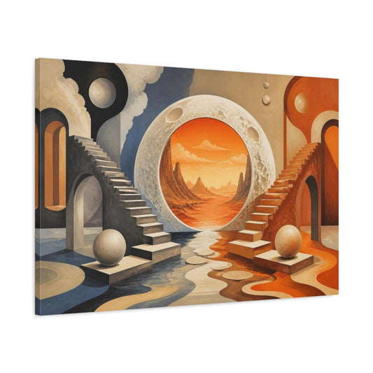 Main Mockup. Moon Portal Illusion shown as canvas print