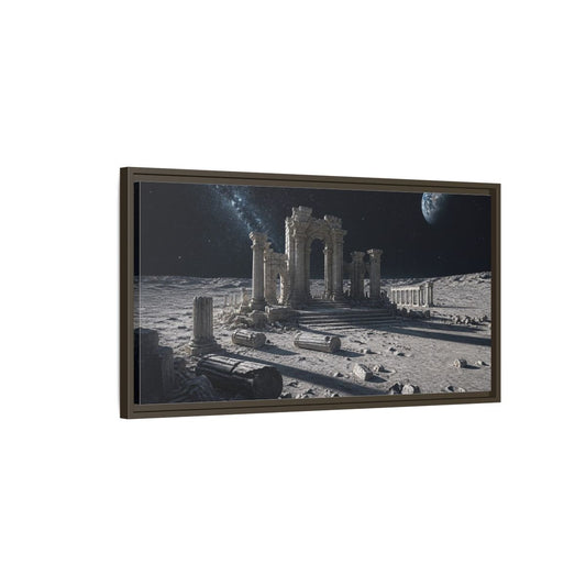 Main Mockup. Moonlit Ancient Ruins shown as framed canvas print