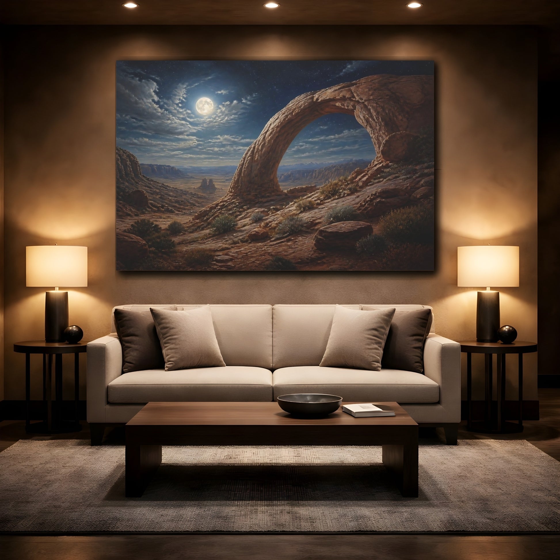 Mockup 2. Moonlit Desert Arch shown as canvas print