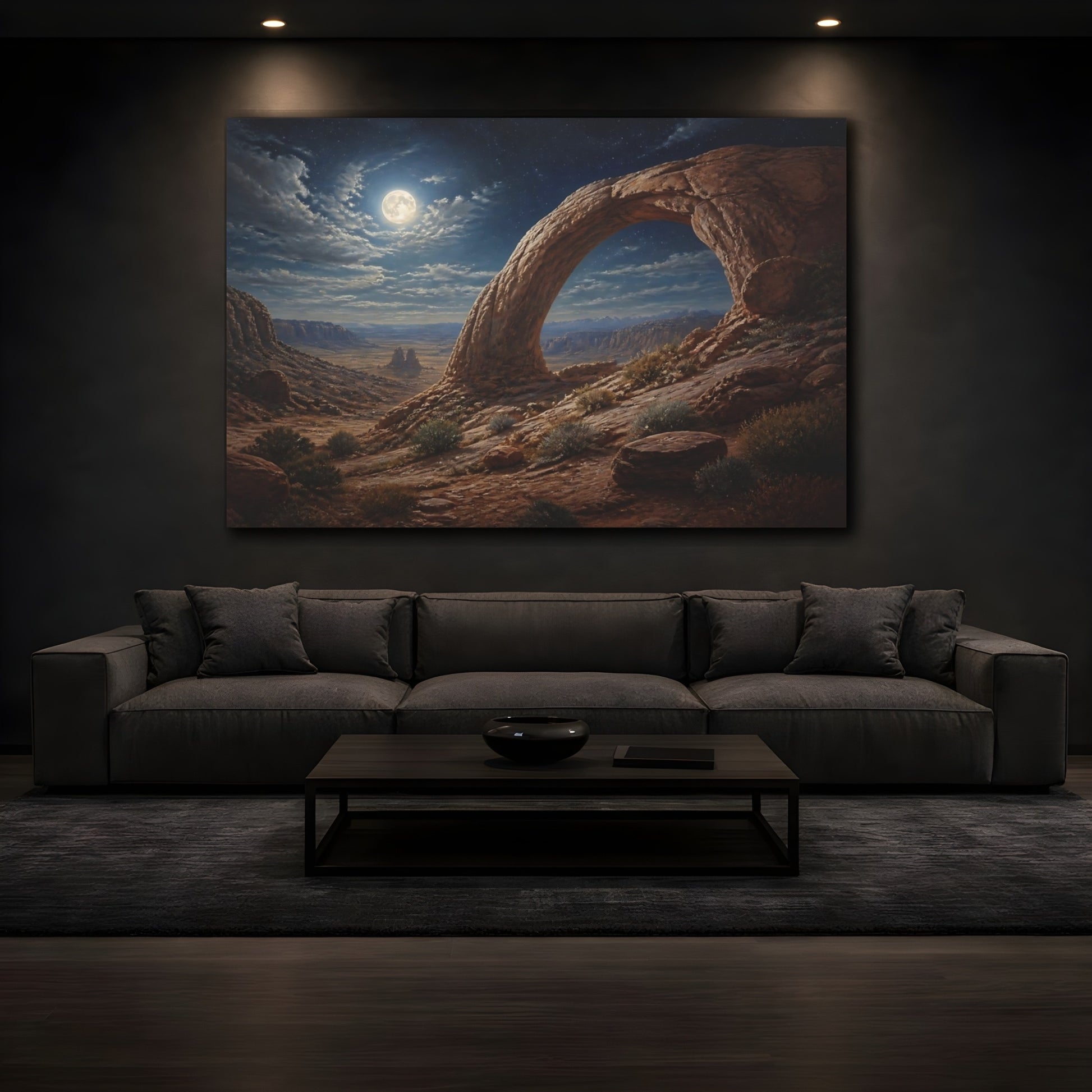 Mockup 3. Moonlit Desert Arch shown as canvas print