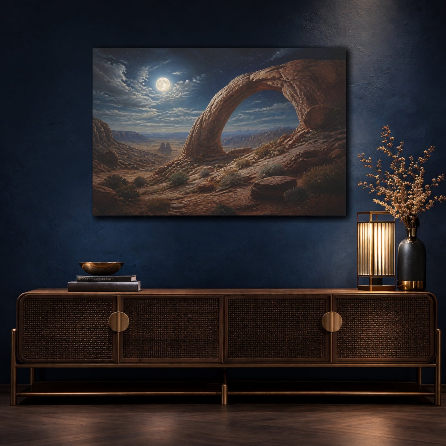 Mockup 4. Moonlit Desert Arch shown as canvas print