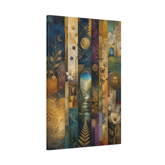 Main Mockup. Moonlit Garden Gateway shown as canvas print