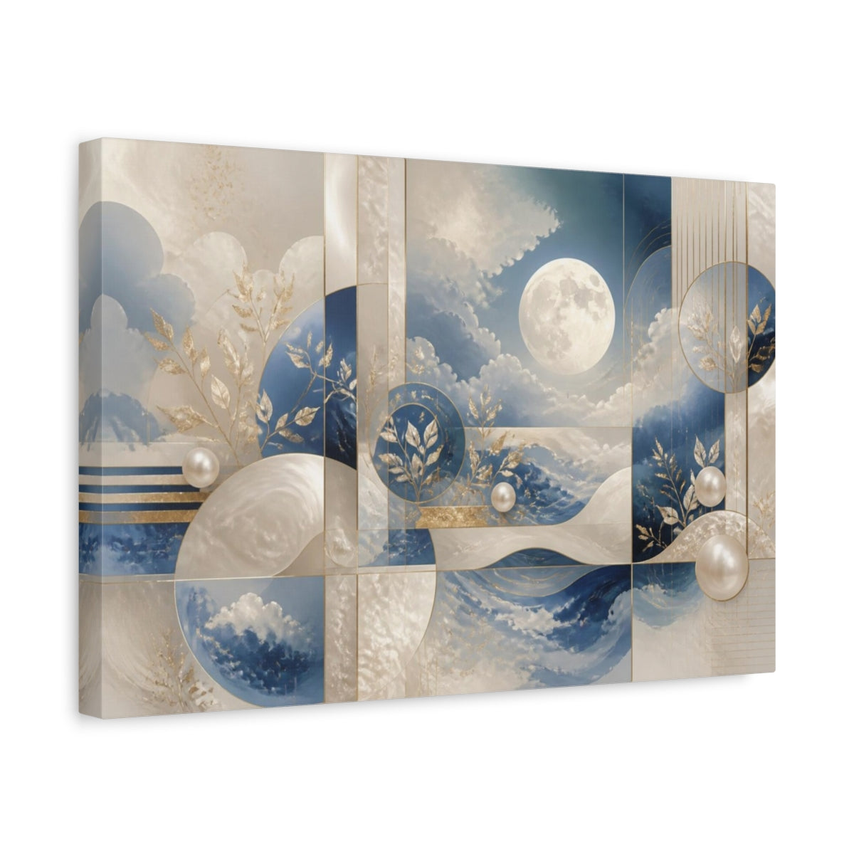 Side Mockup 4. Moonlit Pearl Dreamscape shown as canvas print