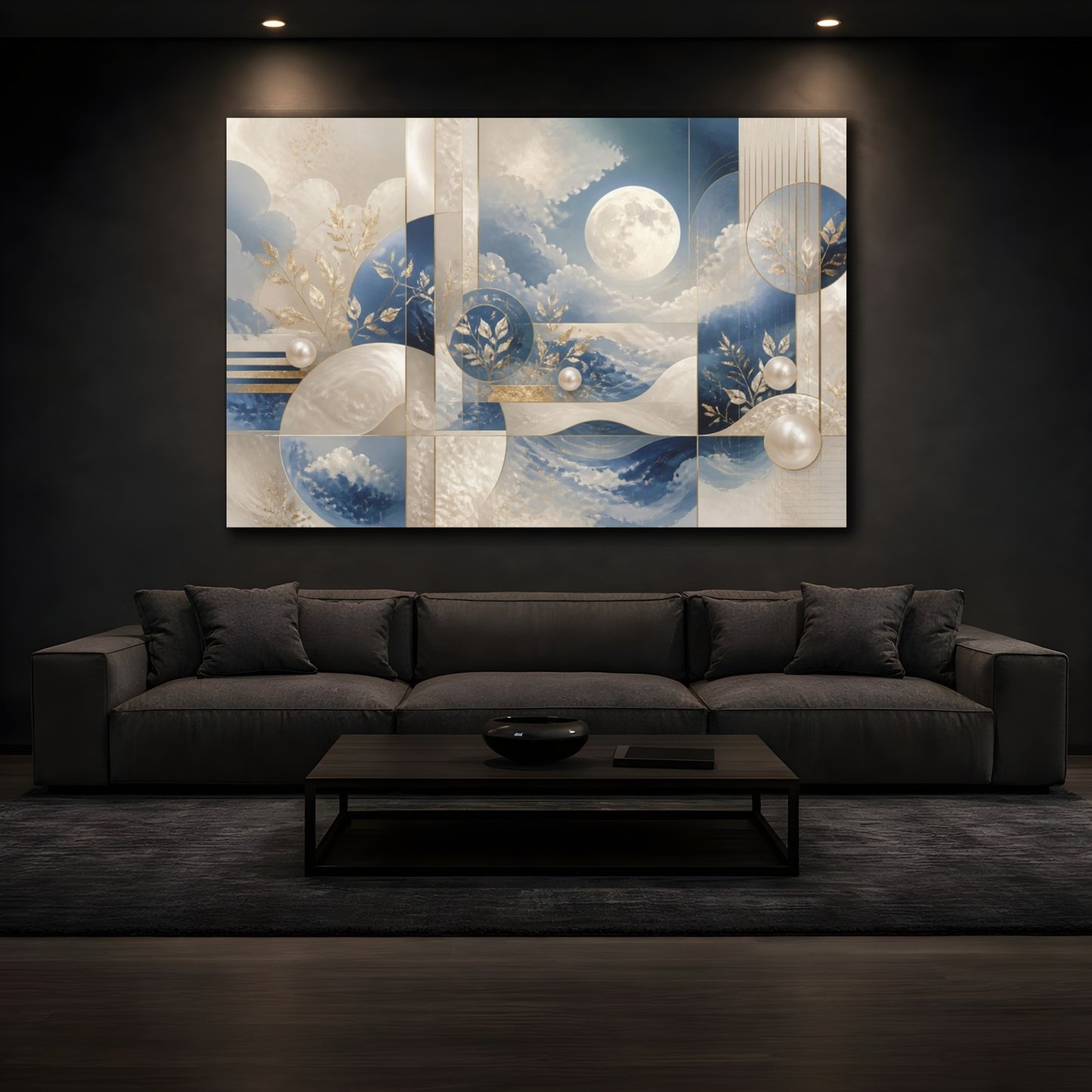Mockup 3. Moonlit Pearl Dreamscape shown as canvas print
