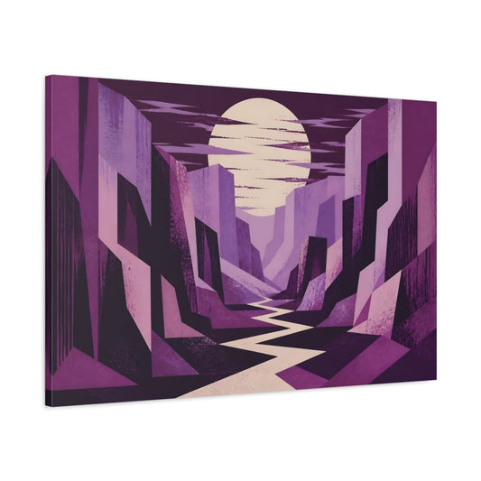 Main Mockup. Moonlit Purple Canyon shown as canvas print