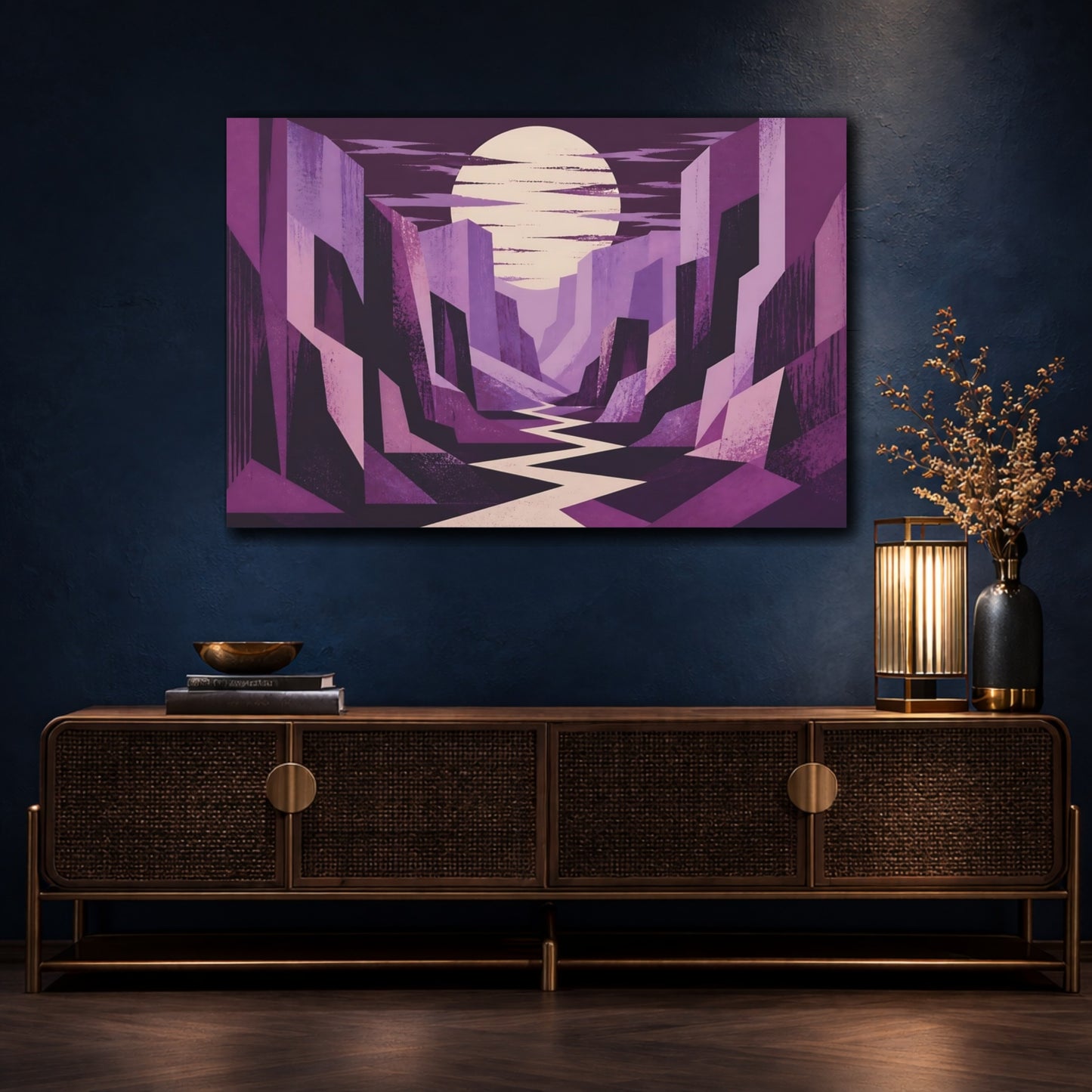 Mockup 4. Moonlit Purple Canyon shown as canvas print